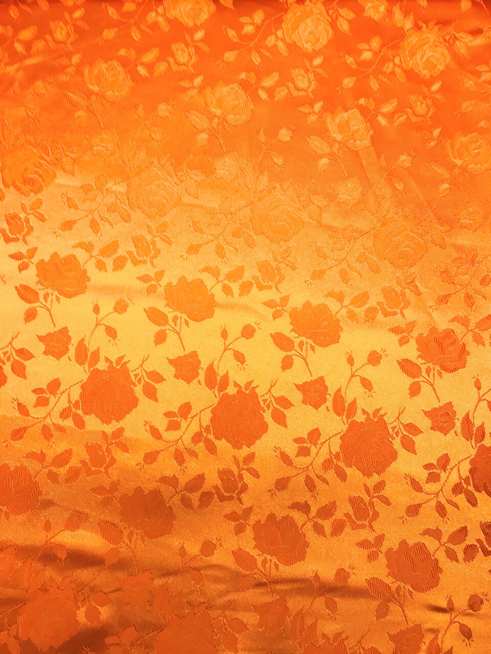 1 Yard Orange Jacquard Satin Fabric Reversible for Tablecloth Overlays Curtains 58/60 Inches Wide